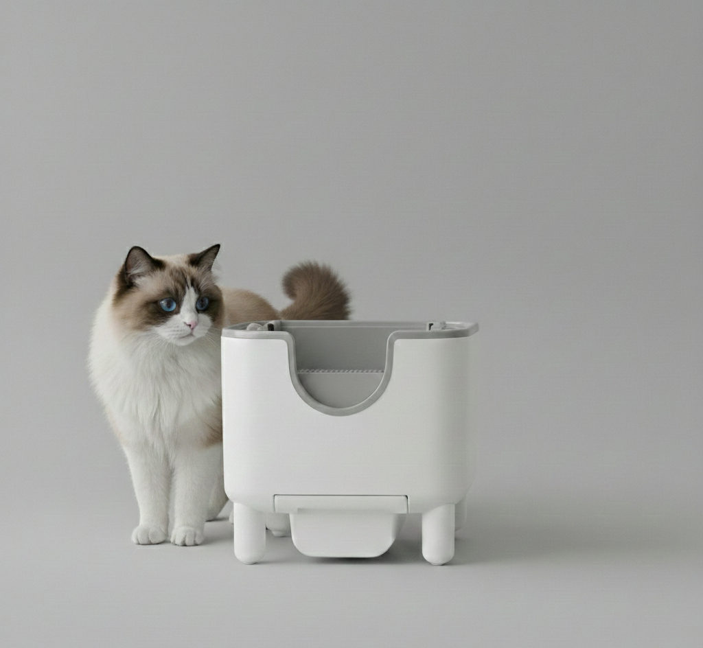 Litière automatique ouverte Flow Cat – Bac autonettoyant pour chat