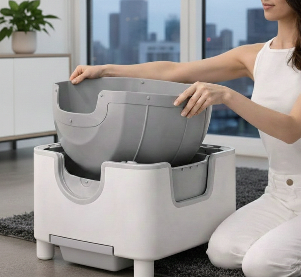 Litière automatique ouverte Flow Cat – Bac autonettoyant pour chat